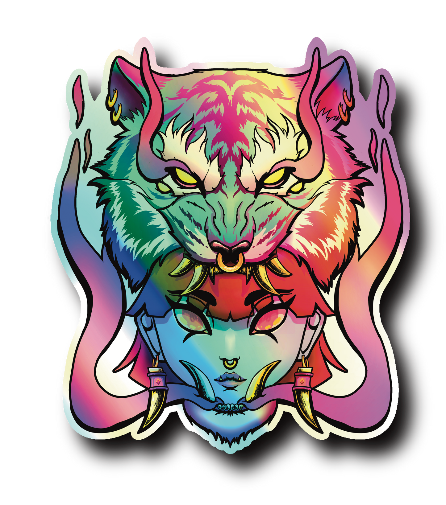 "Smoking Tiger" Sticker